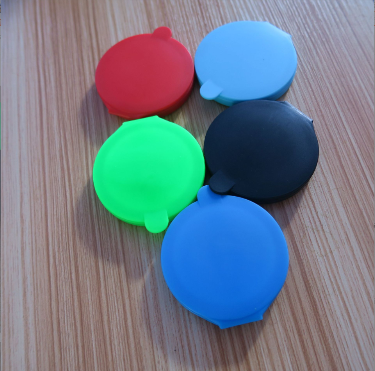 Modern Round Silicone Glass Cosmetic Double Side Fold Portable Makeup Pocket Mirror