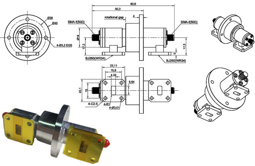 Broadband Waveguide Rotary Joint for Medical Imaging Equipment, Radar and Satellite Communication with Long Lifetime