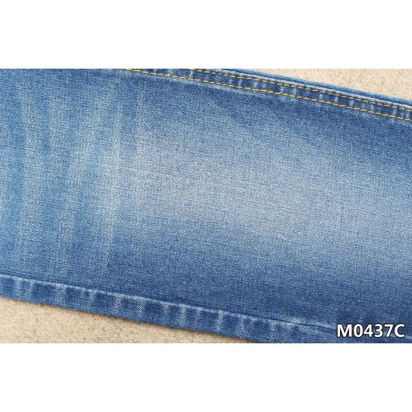 Indigo Blue Cotton Polyester Spandex Denim Fabric With Slight Slub Women Jeans Material