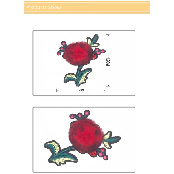 Trendy Design Flower Sew On Patches , Sew On Cloth Badges For Ladies Evening Wear