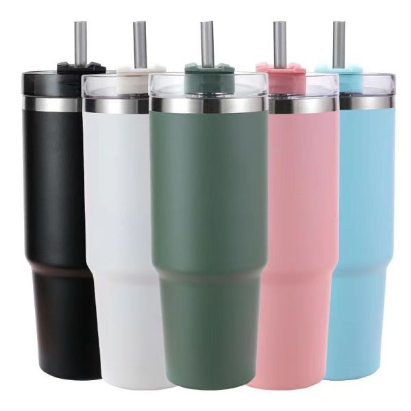 Buy Custom 30oz Insulated Tumbler With Lid And Straws at wholesale prices