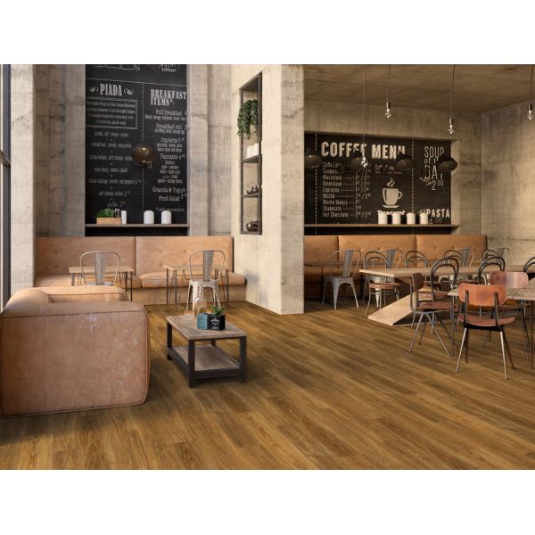 5.5mm Teak Stone Composite SPC Waterproof GKBM FT-W29105-13