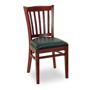 Restaurant Dining Chair with Solid Wood Frame and Modern PU Leather Design