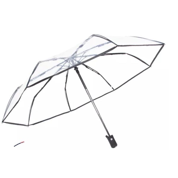 Buy Conveniently Compact Transparent Three-fold Umbrella Fits In A Bag at wholesale prices