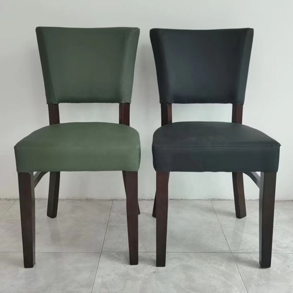 Nordic Fabric PU Leather Banquet Hotel Restaurant Event Wooden Dining Chair with Wood Legs and NC/PU Paint Finish