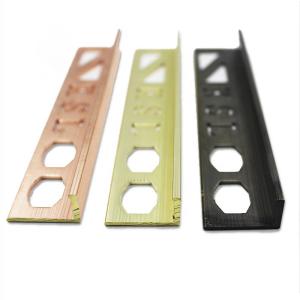 L Shape Brushed Brass Tile Trim 10mm Connective Strip ISO9001