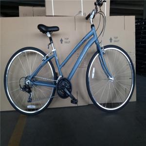 Customize Aluminum Frame 21S Women's Urban Bike Fitness Bikes Hybrid Bicycle for
