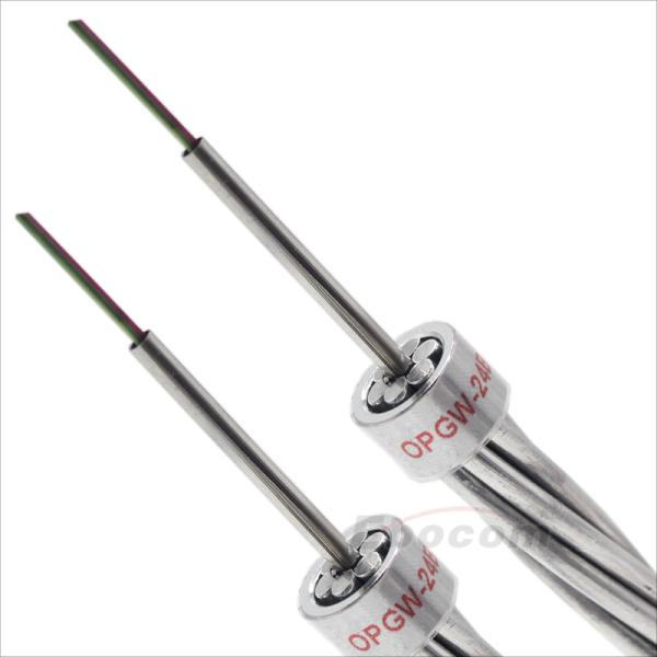 24 Core OPGW Fiber Optic Cable Central Tube Structure Optical Ground Wire for