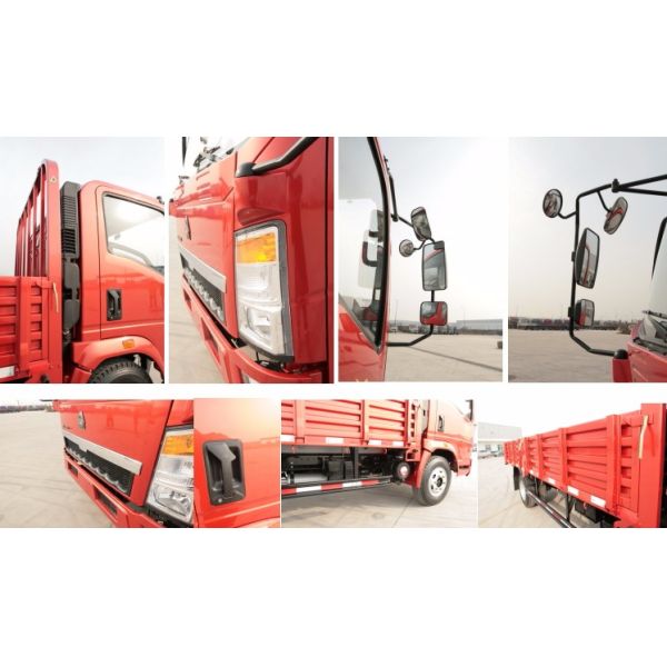 White /red Color Light Duty Commercial Trucks / Sinotruk 5 - 8T Light Cargo Truck Sidewall Box