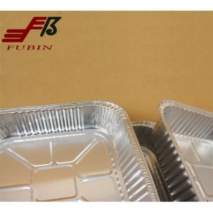 OEM Logo Square Foil Trays Smooth Silver Foil Food Container