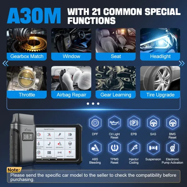 XTOOL Anyscan A30M Bluetooth OBD2 Scanner Car Diagnostic Tools 21+ Reset Service Code Reader CANFD Protocol Lifetime Free Update