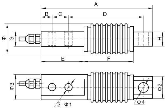 Beam load cell 10kg to 1000kg dimesional drawing