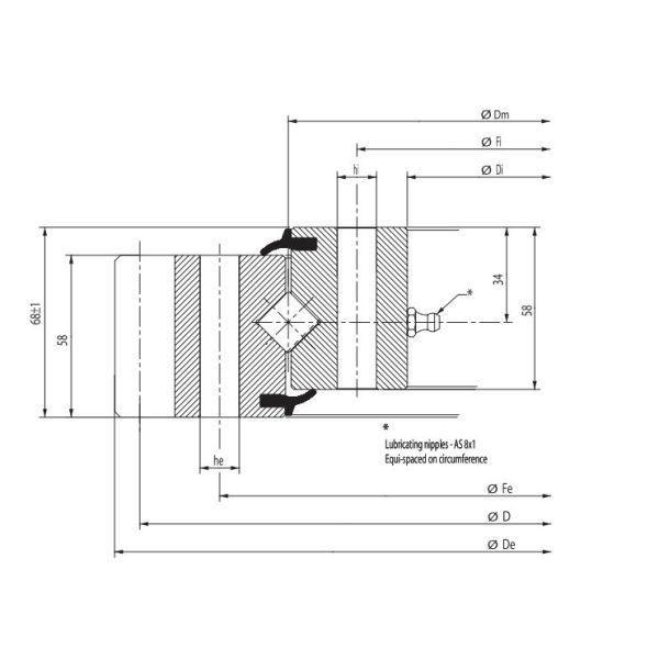 RKS.161.16.1754 cross roller slewing bearings with external gear for packing machine