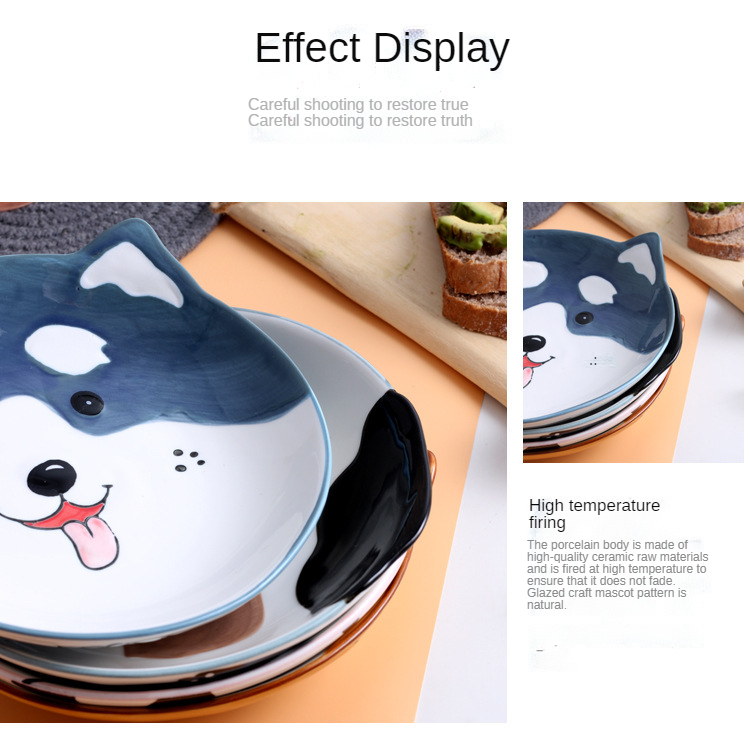 Cute Dog Design Ceramic Oven Bowl With 9 Inch 10 Inch 12 Inch Size
