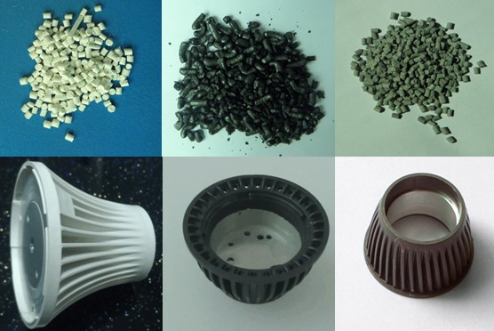 Eco Nylon PA6 Thermally Heat Conducting Plastic For LED Lamp Cup / Heat Sinking