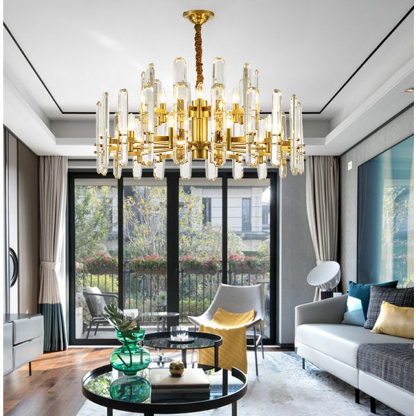 Clear Crystal Modern Pendant Light Hotel Decorative E14