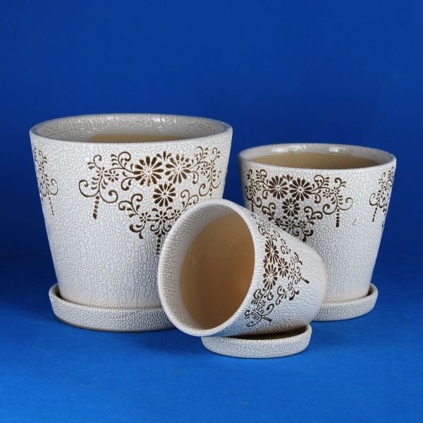 Customizable Ceramic Pots For Gardening In Different Colors