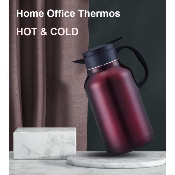 45 Oz Double Walled Vacuum Thermos / 12 Hour Heat Retention / 2 .2 Litre Stainless Steel Thermal Coffee Carafe