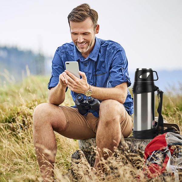 Insulated Vacuum Travel Pot Wide Mouth 18/8 Stainless Steel Thermos For S Keep Cold & Hot Beverages For 48