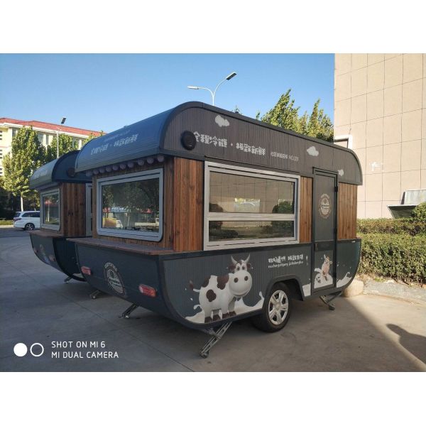 Buy Modern Mobile Food Cart Trailer Street Stainless Steel Ship Type Truck at wholesale prices