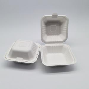 6 Inch Biodegradable Take Out Containers , White Biodegradable Clamshell