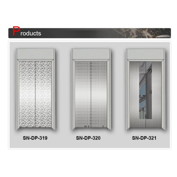 Door Panel Stainless Steel Elevator Cabin Decoration Centre / Side Opening