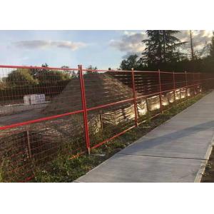 Red 6"X9.5" Powder Coated Fence Panels 3.5mm Wire Dia For Canada Construction