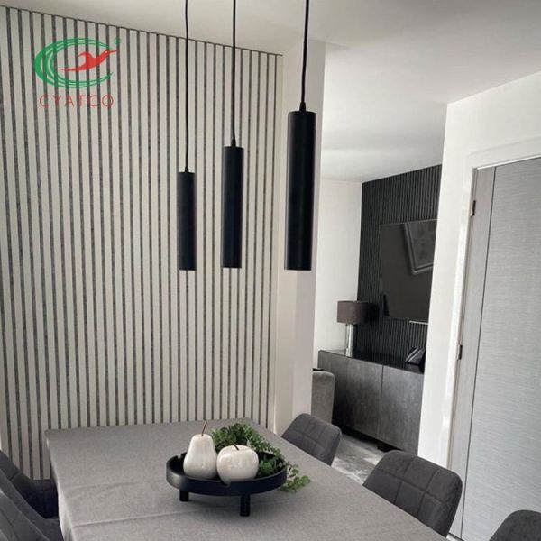 Nontoxic Harmless Acoustic Wood Slat Panels , Fire Retardant Acoustic Ceiling Slats