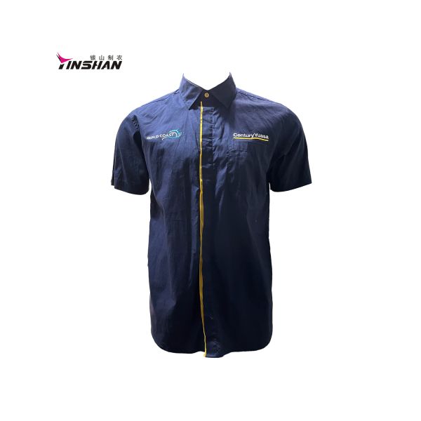 Black Work Shirts Polyester Uniform Cotton Workwear with Generous Abrasion Resistance