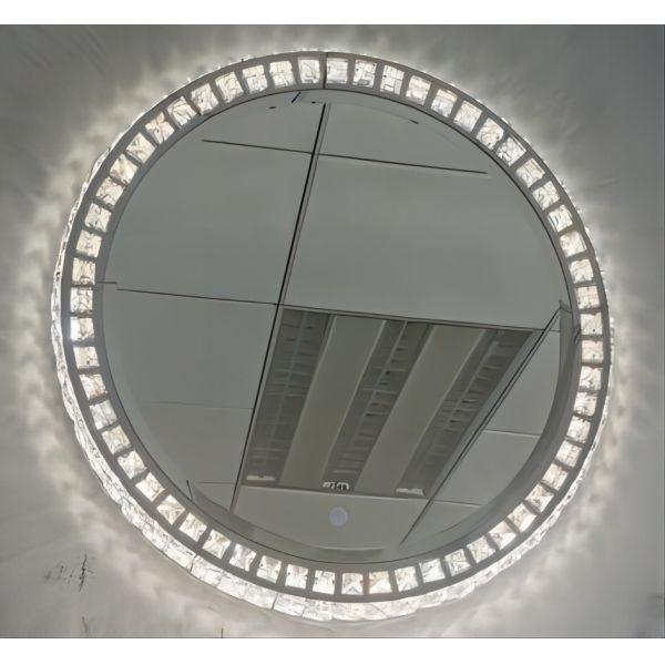 Stainless Steel LED Crystal Effect Mirror Crystal Vanity Mirror With Lights