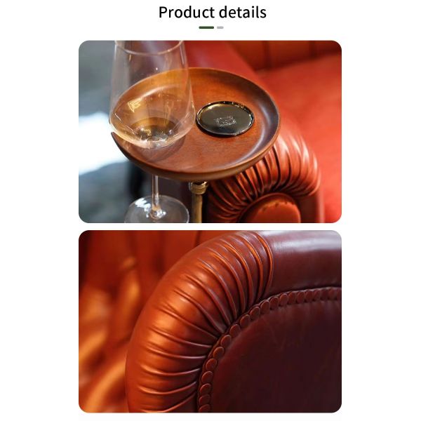 Sponge Filled Vintage Designer Genuine Leather Arm Luxury Lounge Chair Single Sofa Luxury Accent Cigar Living Room Chairs