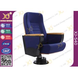 Solid Wood Armrest Conference Hall Seating Floor Mouted Auditorium Chairs With