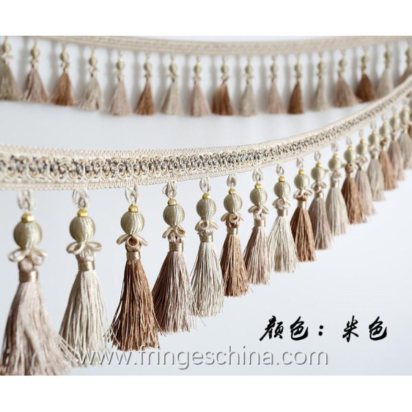 Handmade fashionable chain beads lace tassels fringes for curtain/sofa/pillow/stage decoration