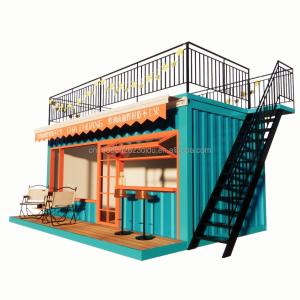 20ft Two-Layer Flat Packaging Container Steel Frame Garage Retail Store Modern