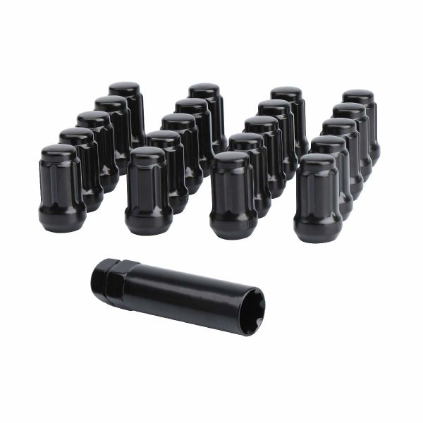 Buy Black Finsh Locking Wheel Nuts 6 Spline Tuner Conical / Cone Seat High Strength at wholesale prices