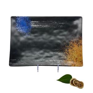 China OEM Home Rectangle Melamine Plates Melamine Matte Black Kitchen Plates on sale