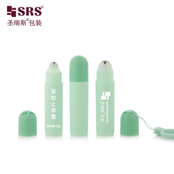 RPPF 20ml Silk Screen Printing Plastic Portable Travel Size Antiperspirant Deodorant Gel Flat Roller Bottle With Dome Cap