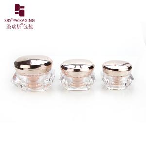 Quality J060C diamond shape acrylic shiny jar luxury cosmetic container for sale