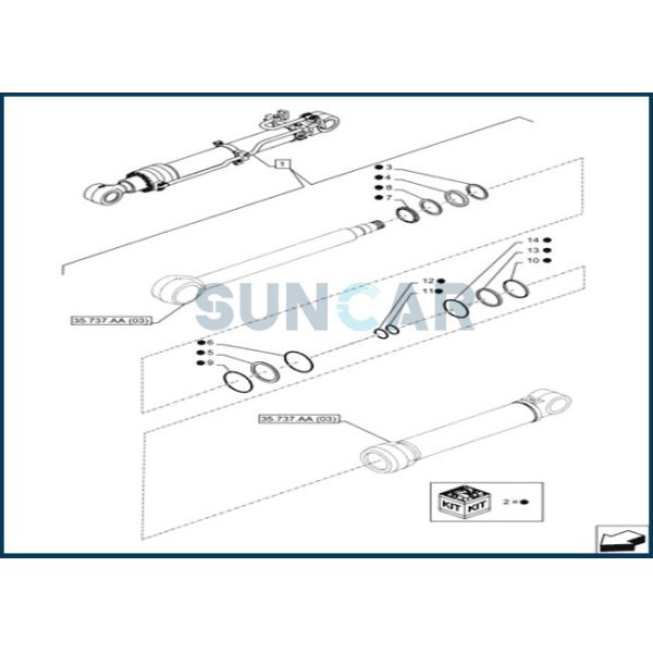 Buy LZ012100 Arm Cylinder Seal Repair Kit For CNH Excavators CX350DLC at wholesale prices