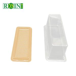 Rectangle Plastic Bakery Packaging Disposable Cheese Cake Container With Lid