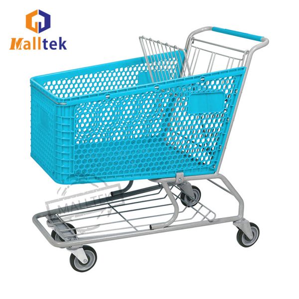 Buy 180L Half Plastic Supermarket Trolley Customizable Colour Logo at wholesale prices