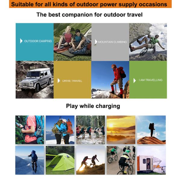 Water Resistant Lightweight Portable Solar Panels Dual USB Ports Output