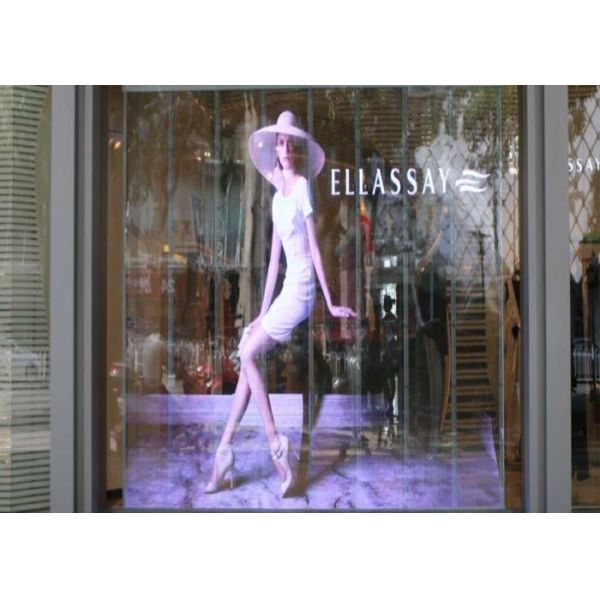 P7.8 Transparent LED Film Display , Digital LED Screen Steel Alloy Simple