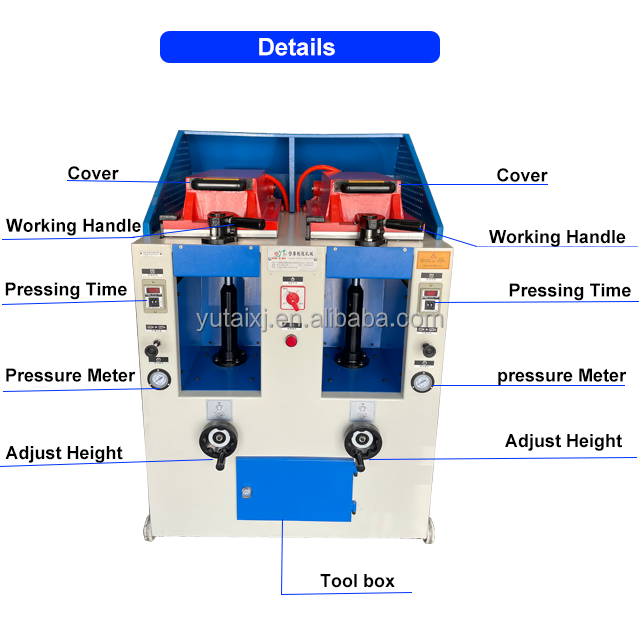 guangdong machinery double head manual air bag shoe sole pressing machine