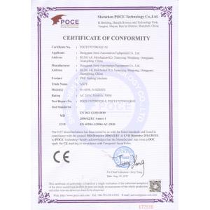 Dongguan Anze Automation Equipment Co., Ltd. Certifications