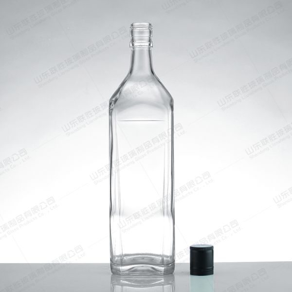 Rubber Stopper 100ml 250ml 500ml 750ml Plain Classic Transparent Glass Liquor Bottle