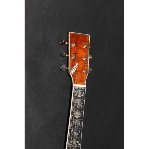 AAAA all solid koa wood guitar dreadnought body solid koa acoustic electric guitar abalone binding ebony fingerboard EMS
