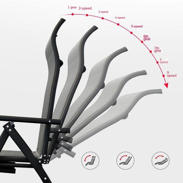 Outdoor Indoor Foot Pedal Mesh Fabric Pvc Chair Folding Sleeping Lounge Chair for Beach