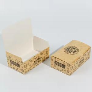 Paper Cardboard Customized Hamburger Food Delivery Box with Biodegradable Kraft