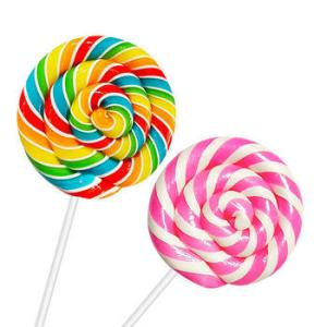 Custom Various Shapes Colorful Swirl Lollipops Hard Candy Multi Colored